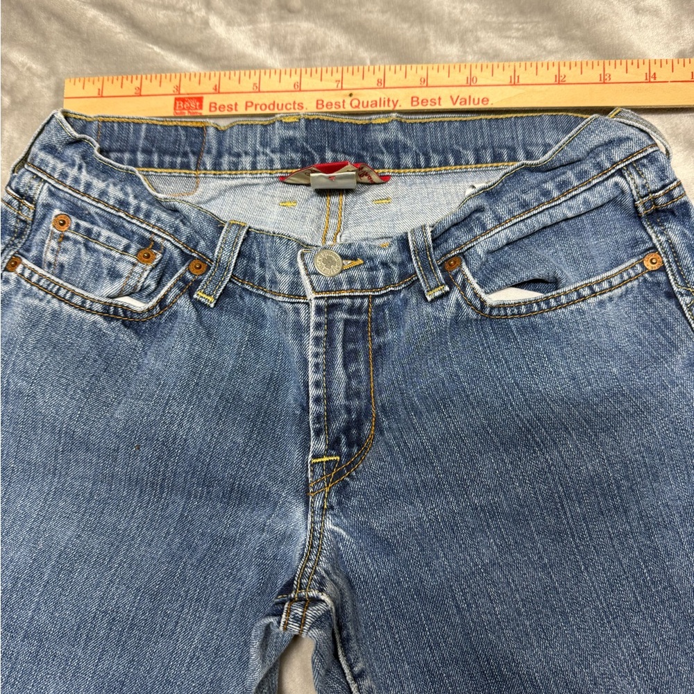 Lucky Brand Carpi/Crop 4/27 Low Rise Blue Stretch Cotton/Spandex